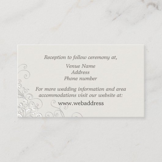 シックなアイボリーとホワクラシックイ結婚トの筐体 エンクロージャーカード (正面)