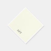 シックなアイボリーイニシャルエレガントなウェディングナプキン スタンダードカクテルナプキン (角)