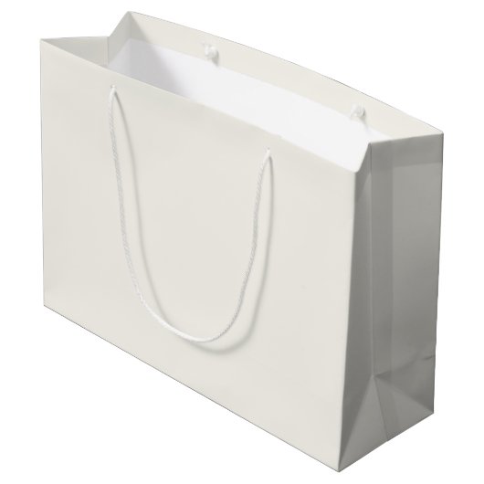 シックなアイボリークリームミニマルなモノグラム大きな贈り物  ラージペーパーバッグ (裏面アングル)