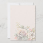 シックなアイボリーピンクブルー夏のフローラ日付を保存 招待状 (裏面)