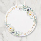 シックなアイボリーフローラ牡丹結婚緑の緑ありがとう フェイバータグ (裏面)