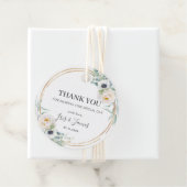 シックなアイボリーフローラ牡丹結婚緑の緑ありがとう フェイバータグ (インサイチュ)