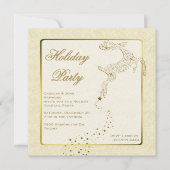 シックなアイボリー及び金ゴールドの休日のパーティの招待状 招待状 (正面)
