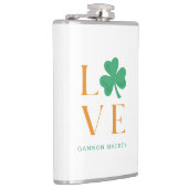 シックなアイリッシュラブシャムロックグリーンとオレンジ フラスク (右)