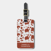 シックなアイルシャーカウキープリントパターンアドベンチャートラベル ラゲッジタグ (正面縦)