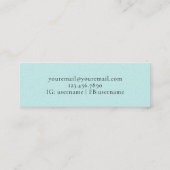 シックなアクアパープル金ゴールドスワーリングウェーブ スキニー名刺 (裏面)