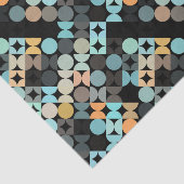 シックなアクアブルーコーラルオレンジサークルアートパターン 薄葉紙 (詳細)