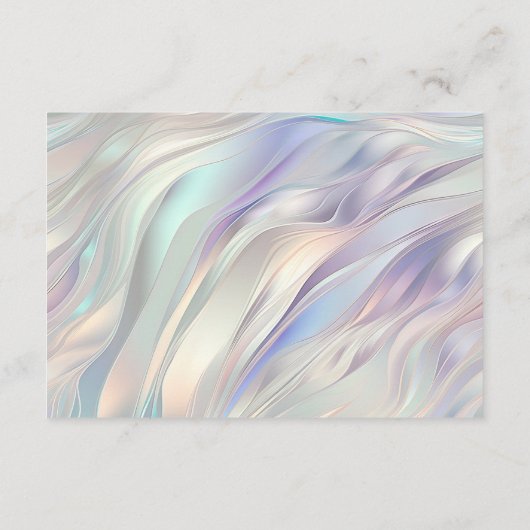 シックなアクアブルーパープルパールホワイトウェディングRSVP エンクロージャーカード (裏面)