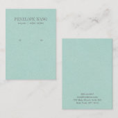 シックなアクアレザールックジュエリーイヤリングディスプレイ 名刺 (正面/裏面)