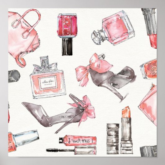 シックなアクセント |水彩ファッション ポスター (正面)