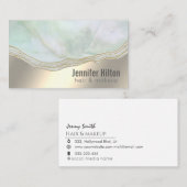 シックなアゲイトプロフェッショナル金ゴールド箔 名刺 (正面/裏面)