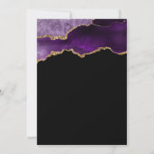 シックなアゲテゲードパープル金ゴールドブライダルシャワー 招待状 (裏面)