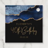 シックなアゲテゲードブルー金ゴールド40th Birthday フェイバータグ (裏面)