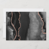 シックなアゲートブラックバラ金ゴールドダークセーブ日付カード 招待状 (裏面)