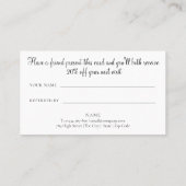 シックなアゲートマーブルネイビー金ゴールドグリッター紹介カード 紹介カード (裏面)