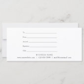 シックなアゲート大理石ブルー金ゴールドギフト証明書カード (裏面)