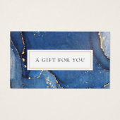 シックなアゲート大理石金ゴールドネイビーブルーギフト証明書 (正面)