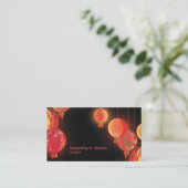 シックなアジアランタンパーソナライズされた 名刺 (スタンド正面)