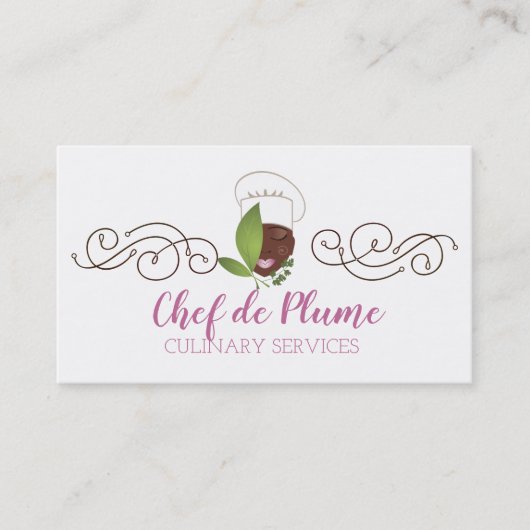 シックなアフリカ系アメリカ人の女性のシェフの名刺 名刺 (正面)