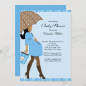 シックなアフリカ系アメリカ人の妊娠中のお母さん赤ちゃんシャワー 招待状 (正面/裏面)