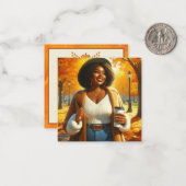 シックなアフリカ系アメリカ人女性の感謝祭 | 秋 ノートカード (正面/裏面インサイチュ)