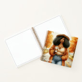 シックなアフリカ系アメリカ人女性の秋 | 秋 ノートブック (内部)