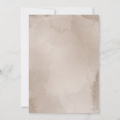 シックなアーチニュートラルワイルドフラワーズアイボリー結婚ブラウン 招待状 (裏面)