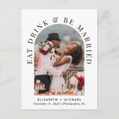 シックなアーチフォトウェディングレセプション インビテーションポストカード (正面)