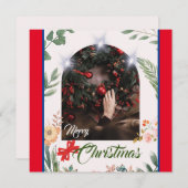 シックなアーチフォトタイポグラフィメリークリスマス シーズンカード (正面/裏面)