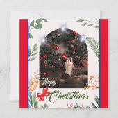 シックなアーチフォトタイポグラフィメリークリスマス シーズンカード (正面)