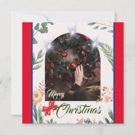 シックなアーチフォトタイポグラフィメリークリスマス シーズンカード