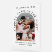 シックなアーチフォトフロストウェディングレセプションウェルカム アクリルサイン (傾斜)