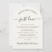 シックなアーチフォトQRコードクリームウェディングレセプション 招待状 (正面)