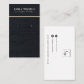 シックなアーバンブラッククラフトスタッドイヤリングディスプレイカード 名刺 (正面/裏面)