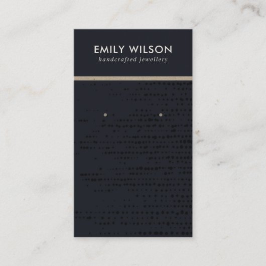 シックなアーバンブラッククラフトスタッドイヤリングディスプレイカード 名刺 (正面)