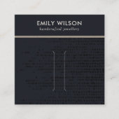 シックなアーバンブラッククラフトドットヘアクリップ表示カード スクエア名刺 (正面)