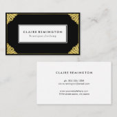 シックなアールデコ|ののどの金ゴールドホイル 名刺 (正面/裏面)