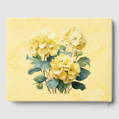 シックなイエローアジサイ結婚蝶 ゲストブック (裏面)