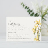 シックなイエローダッフォディル水彩結婚式レセプション エンクロージャーカード (スタンド正面)