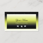 シックなイエローブラックグラデーションスパークルダイヤモンドスタイリッシュ 名刺 (正面)
