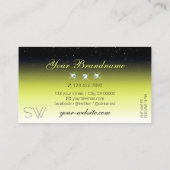 シックなイエローブラックスパーグラデーションクルダイヤモンドモノグラム 名刺 (裏面)