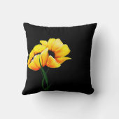 シックなイエローポピー枕 クッション (裏面)