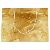 シックなイエロー金ゴールドグ結婚ラムズ ラージペーパーバッグ (正面)