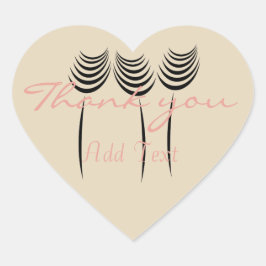 シックなインクアートサンキューステッカー ハートシール