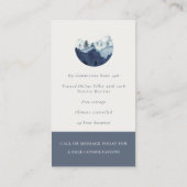 シックなインクブルーネイビーウォーターカラーパインウッズマウンテン 名刺 (裏面)