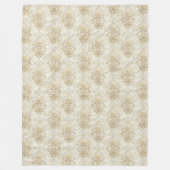 シックなインスパイアヴィンテージアイボリーダマスクソフトウォーター色 フリースブランケット (正面)