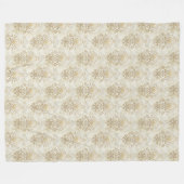 シックなインスパイアヴィンテージアイボリーダマスクソフトウォーター色 フリースブランケット (正面(横))