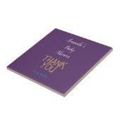 シックなインディゴ金ゴールドカラーミニマリスト赤ちゃんシャワー タイル (側面)