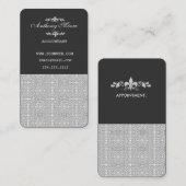 シックなインプレスパターンモダンヴィンテージダマスク 予約カード (正面/裏面)