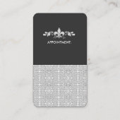 シックなインプレスパターンモダンヴィンテージダマスク 予約カード (裏面)